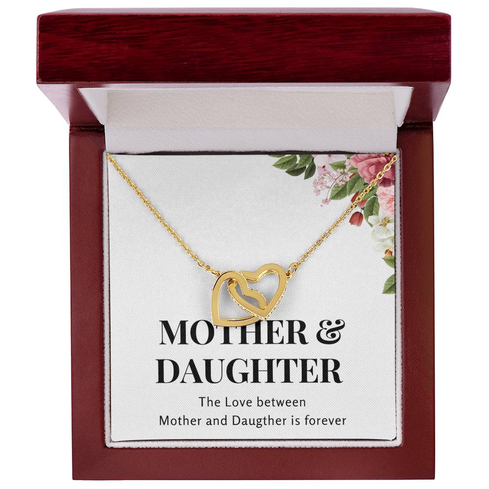 Interlocked Hearts Necklace - The Love Between Mother and Daughter