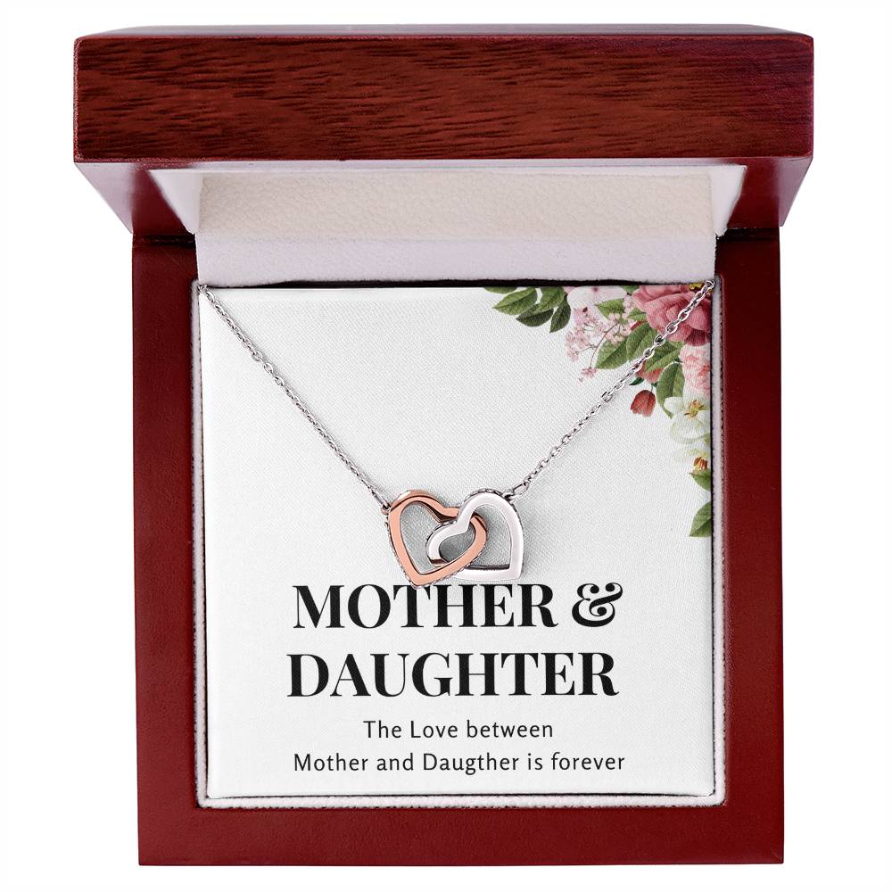 Interlocked Hearts Necklace - The Love Between Mother and Daughter