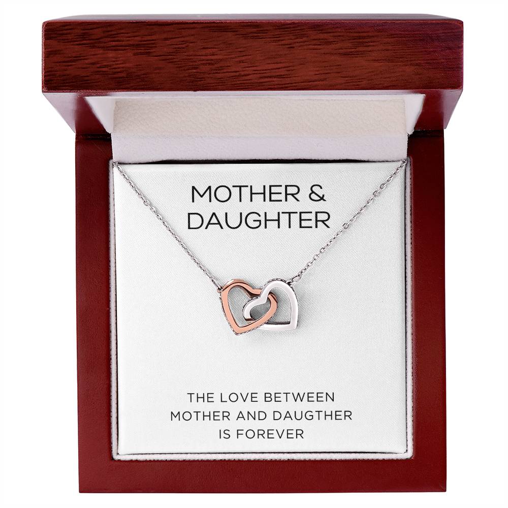 Interlocked Hearts Necklace - The Love Between Mother and Daughter - Classic Design