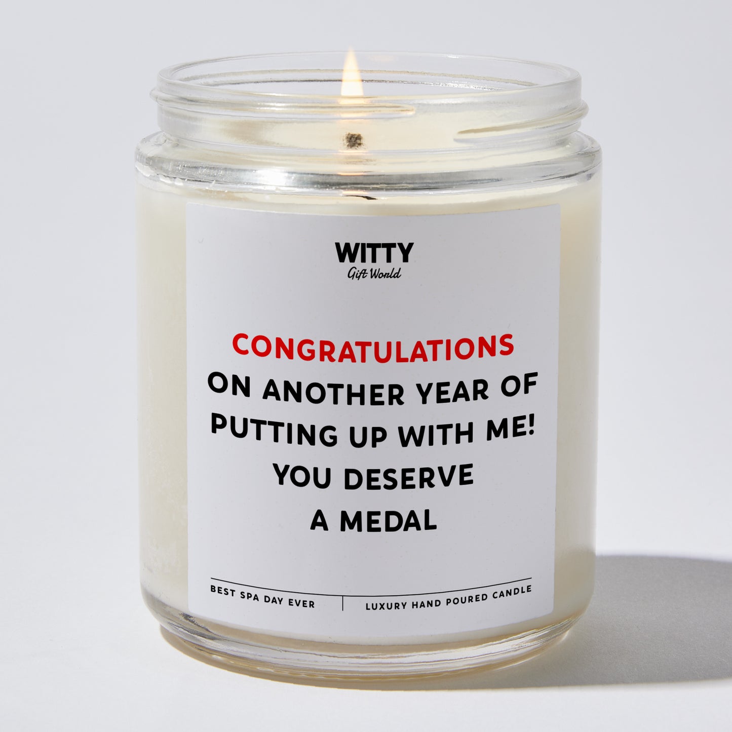 Anniversary Present - Congratulations on Another Year of Putting Up With Me! You Deserve a Medal - Candle