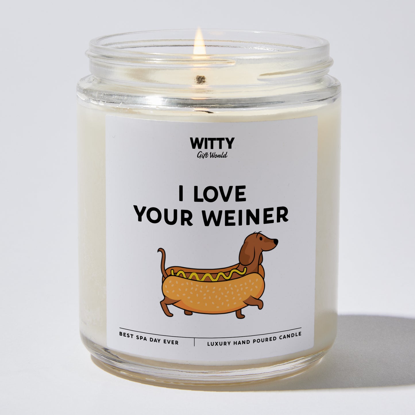 Anniversary Present - I Love Your Weiner - Candle