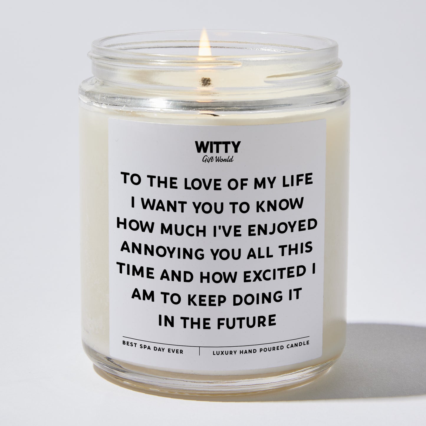 Anniversary Present - To the Love of My Life. I Want You to Know How Much I've Enjoyed Annoying You All This Time and How Excited I Am to Keep Doing It in the Future - Candle