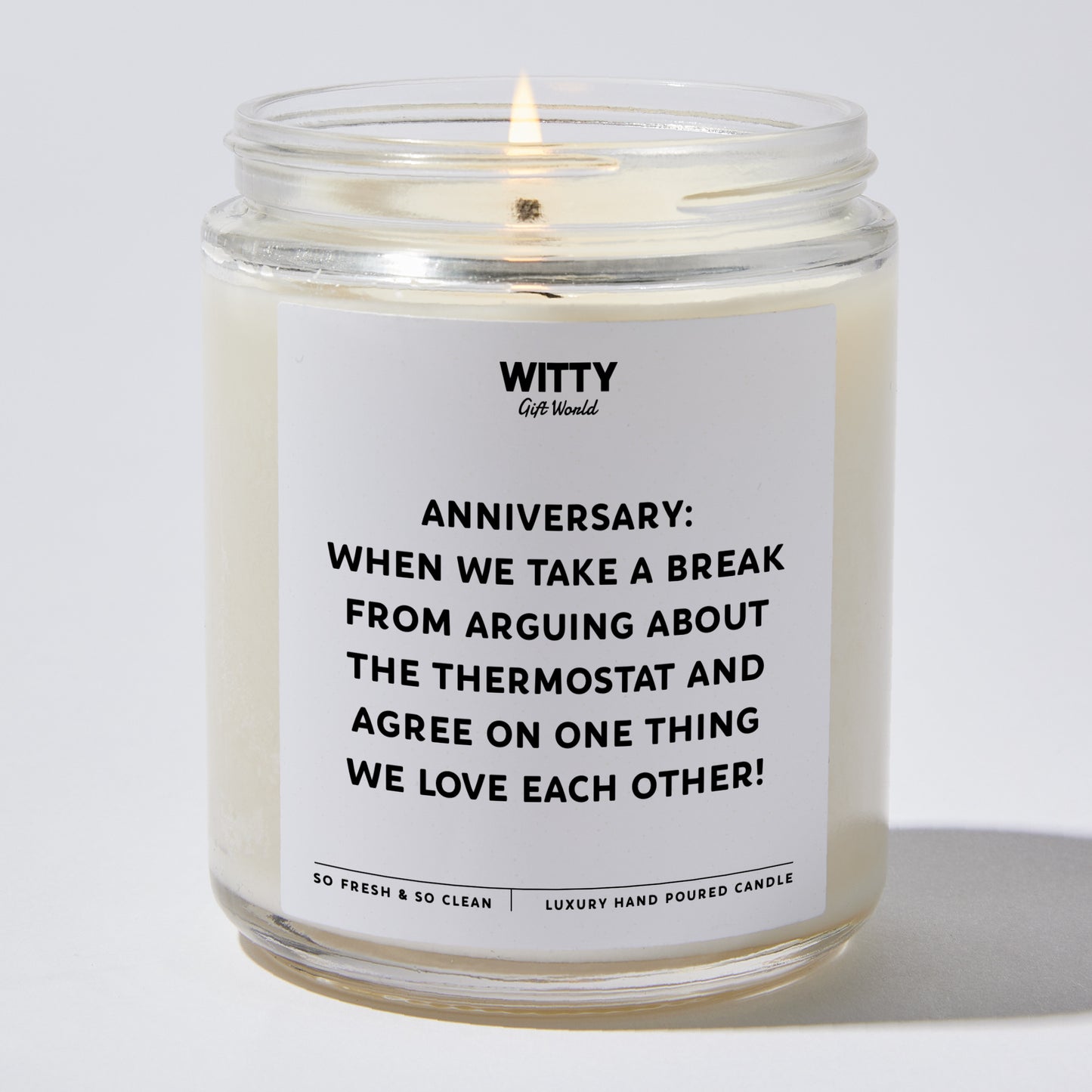 Anniversary Present - Anniversary: When We Take a Break From Arguing About the Thermostat and Agree on One Thing – We Love Each Other! - Candle