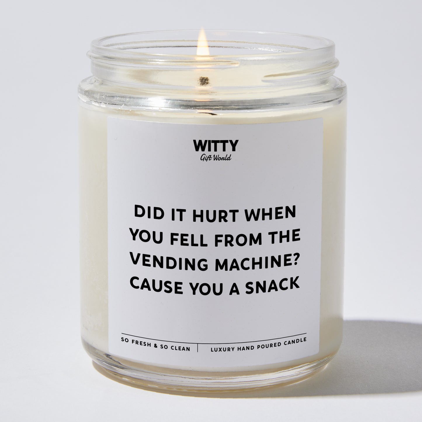 Anniversary Present - Did It Hurt When You Fell From the Vending Machine? Cause You a Snack - Candle