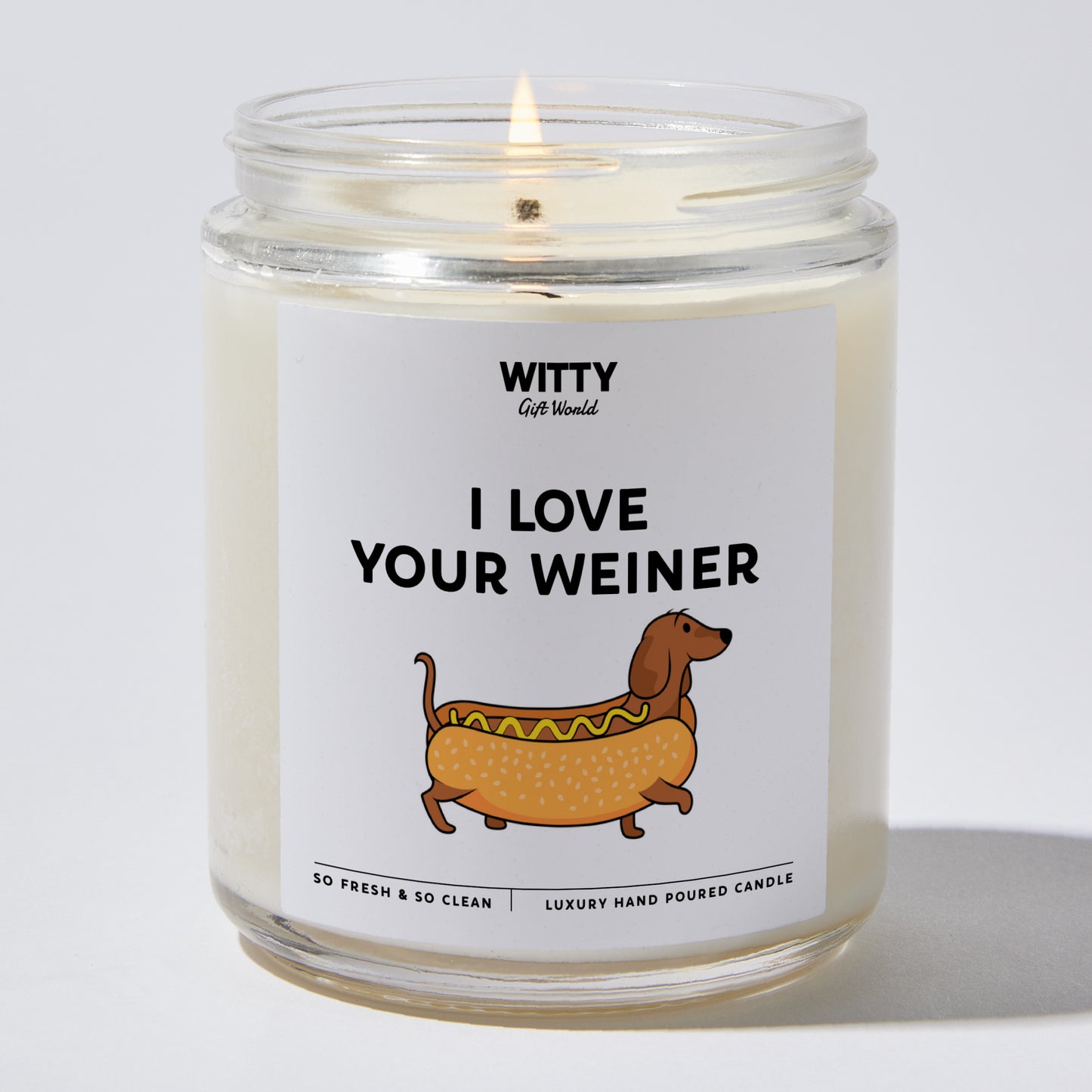 Anniversary Present - I Love Your Weiner - Candle