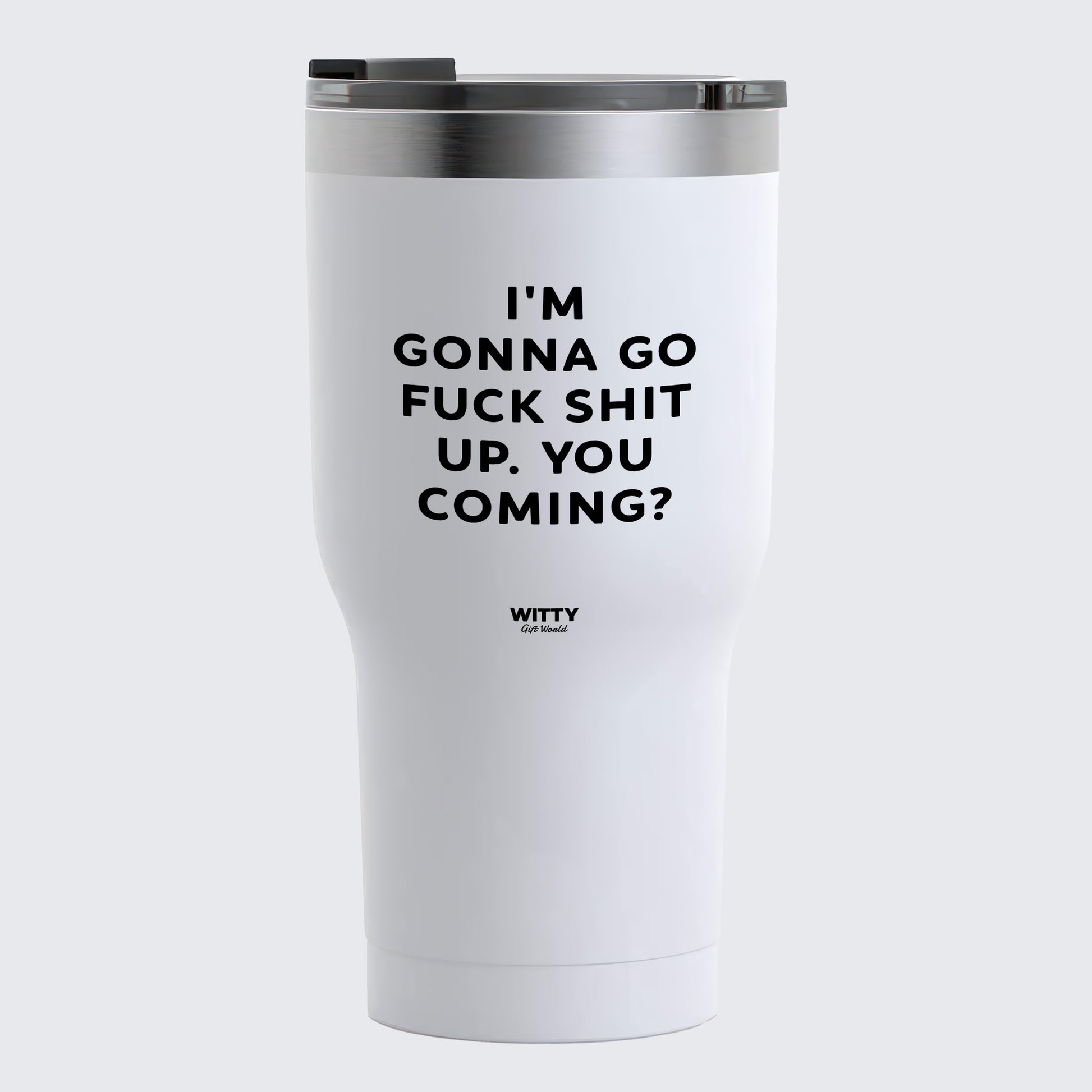 Travel Coffee Mug - I'm Gonna Go Fuck Shit Up. You Coming? - Coffee Tumbler