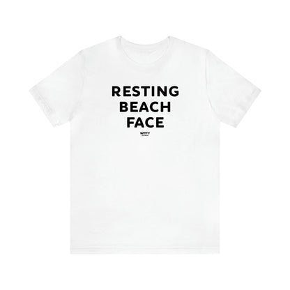 Women's T Shirts Resting Beach Face - Witty Gift World